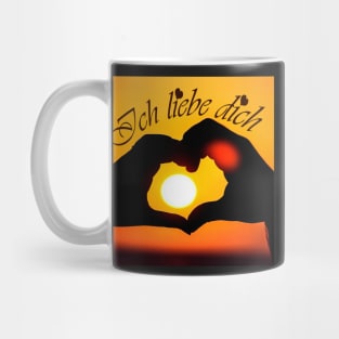 Ich liebe dich ( I love you in German) - Sepia Mug